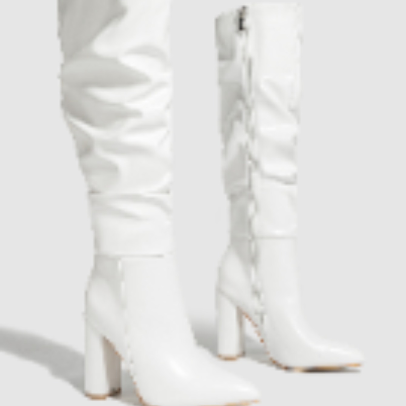 Fashion Pointed Toe Chunky Heel Boots with Side Zipper for Women Plus Size - Image 5